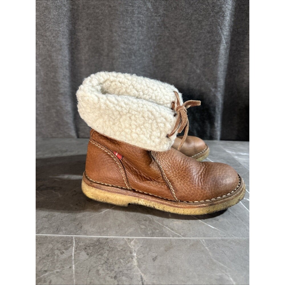Duckfeet Arhus Shearling Pebbled Leather Boots Brown Women’s Size EU 40 US 9 B20